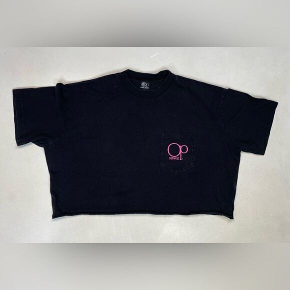 Ocean Pacific By Icon Of Culture Graphic Pocket Crop T-shirt Women XS Oversize - Picture 2 of 5